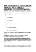 NUR 106- MODULE G2 QUESTIONS AND ANSWERS WITH COMPLETE SOLUTIONS 100&percnt; CORRECT RATED A&plus;