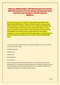 Med Surg &sol; Medical Surgical &sol; HESI Med Surg Exam Prep Test Bank&NewLine;500 Practice Questions and Correct Answers with Rationales Review&NewLine;Latest Exam Prep Test Bank for HESI Med Surg Exam &NewLine;GRADED A&plus;&NewLine;