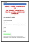 Medical Coding & Billing 2026-2027&colon; 256&plus; Practice Questions with Verified Answers & Rationales &vert; ICD-10-CM&comma; CPT&comma; HCPCS Level II