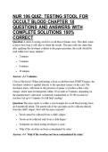 NUR 106 QUIZ&colon; TESTING STOOL FOR OCCULT BLOOD CHAPTER 18 QUESTIONS AND ANSWERS WITH COMPLETE SOLUTIONS 100&percnt; CORRECT
