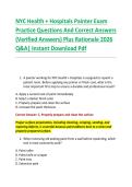 NYC Health &plus; Hospitals Painter Exam &NewLine;Practice Questions And Correct Answers &NewLine;&lpar;Verified Answers&rpar; Plus Rationale 2026 &NewLine;Q&A&vert; Instant Download Pdf 
