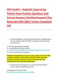 NYC Health &plus; Hospitals Supervising &NewLine;Painter Exam Practice Questions And &NewLine;Correct Answers &lpar;Verified Answers&rpar; Plus &NewLine;Rationale 2026 Q&A&vert; Instant Download &NewLine;Pdf 