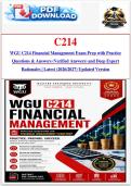 WGU C214 Financial Management Exam Prep with Practice Questions & Answers &lpar;Verified Answers&rpar; and Deep Expert Rationales &vert; Latest &lpar;2026&sol;2027&rpar; Updated Version