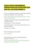 COG170 COGITO FUNDAMENTALS&NewLine;CERTIFICATION EVALUATION QUESTIONS&NewLine;AND FULL SOLUTION GRADED A&plus;
