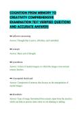 COGNITION FROM MEMORY TO&NewLine;CREATIVITY COMPREHENSIVE&NewLine;EXAMINATION TEST VERIFIED QUESTIONS&NewLine;AND ACCURATE ANSWERS
