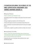 COGNITION EXPLORING THE SCIENCE OF THE&NewLine;MIND CERTIFICATION ASSESSMENT 2026&NewLine;VERIFIED ANSWERS GRADED A&plus;