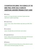 COGNITION EXPLORING THE SCIENCE OF THE&NewLine;MIND FINAL PAPER 2026 COMPLETE&NewLine;QUESTIONS ANSWERS PREMIUM STUDY GUIDE