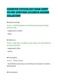 COGNITIVE PSYCHOLOGY EXAM SCRIPT&NewLine;SOLVED QUESTIONS ACCURATE ANSWER&NewLine;COLLECTION