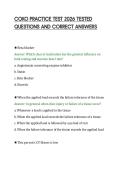 COKO PRACTICE TEST 2026 TESTED QUESTIONS AND CORRECT ANSWERS