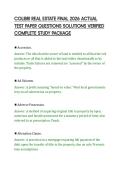 COLIBRI REAL ESTATE FINAL 2026 ACTUAL&NewLine;TEST PAPER QUESTIONS SOLUTIONS VERIFIED&NewLine;COMPLETE STUDY PACKAGE