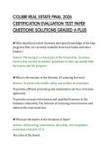 COLIBRI REAL ESTATE FINAL 2026&NewLine;CERTIFICATION EVALUATION TEST PAPER&NewLine;QUESTIONS SOLUTIONS GRADED A PLUS