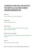 COLIBRI REAL ESTATE FINAL 2026 PRACTICE&NewLine;TEST SHEET FULL SOLUTIONS CORRECT&NewLine;ANSWERS PREPARATION SET