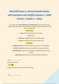 NSG 3450 Exam 2&colon; Mental Health Review with Questions and Verified Answers &vert; 100&percnt; Correct &vert; Grade A &ndash; Galen&NewLine;&NewLine;