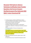 Maryland TAB Hydronic Balance &NewLine;Technician Certification Exam Practice &NewLine;Questions And Correct Answers &NewLine;&lpar;Verified Answers&rpar; Plus Rationale 2026 &NewLine;Q&A&vert; Instant Download Pdf