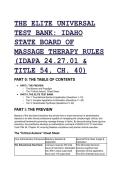 2026&sol;2027 S-Tier Idaho Massage Therapy Jurisprudence Test Bank &lpar;IDAPA 24&period;27&period;01 & Title 54&comma; Ch&period; 40&rpar; &vert; Elite Scenarios & Rationales