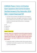 COMSAE Phase 1 Form 113 Practice &NewLine;Exam Questions And Correct Answers &NewLine;&lpar;Verified Answers&rpar; Plus Rationales 2026 &NewLine;Q&A &vert; Instant Download Pdf