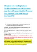 Maryland Solar Roofing Installer &NewLine;Certification Exam Practice Questions &NewLine;And Correct Answers &lpar;Verified Answers&rpar; &NewLine;Plus Rationale 2026 Q&A&vert; Instant &NewLine;Download Pdf 