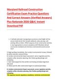 Maryland Railroad Construction &NewLine;Certification Exam Practice Questions &NewLine;And Correct Answers &lpar;Verified Answers&rpar; &NewLine;Plus Rationale 2026 Q&A&vert; Instant &NewLine;Download Pdf 