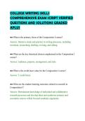 COLLEGE WRITING SKILLS&NewLine;COMPREHENSIVE EXAM SCRIPT VERIFIED&NewLine;QUESTIONS AND SOLUTIONS GRADED&NewLine;APLUS