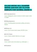 COLLEGE WRITING SKILLS EXAMPREP&NewLine;VERIFIED QUESTIONS AND SOLUTIONS&NewLine;COMPLETE STUDY MATERIAL GRADED A&plus;