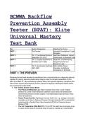 2026&sol;2027 BCWWA Backflow Prevention Assembly Tester &lpar;BPAT&rpar;&colon; Elite Universal Mastery Test Bank &vert; Q&A with Diagnostic Analysis
