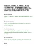 COLLEGE ALGEBRA BY ROBERT F BLITZER&NewLine;CHAPTER 1 TO 8 PRACTICE EXAM 2026 FULL&NewLine;SOLUTIONS STUDY GUIDE REVIEW PACK