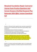 Maryland Foundation Repair Contractor &NewLine;License Exam Practice Questions And &NewLine;Correct Answers &lpar;Verified Answers&rpar; Plus &NewLine;Rationale 2026 Q&A&vert; Instant Download &NewLine;Pdf 