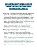 COLORADO POST ACTUAL EXAM&NewLine;PAPER 2026 QUESTIONS WITH&NewLine;ANSWERS GRADED A&plus;&NewLine;