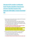 Maryland EIFS Installer Certification &NewLine;Exam Practice Questions And Correct &NewLine;Answers &lpar;Verified Answers&rpar; Plus &NewLine;Rationale 2026 Q&A&vert; Instant Download &NewLine;Pdf 