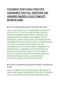 COLORADO POST EXAM 5 PRACTICE&NewLine;ASSESSMENT 2026 FULL QUESTIONS AND&NewLine;ANSWERS GRADED A PLUS COMPLETE&NewLine;REVISION GUIDE