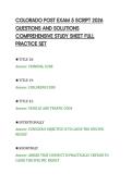 COLORADO POST EXAM 5 SCRIPT 2026&NewLine;QUESTIONS AND SOLUTIONS&NewLine;COMPREHENSIVE STUDY SHEET FULL&NewLine;PRACTICE SET