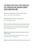 COLORADO POST EXAM 5 TEST PAPER 2026&NewLine;FULL QUESTIONS AND ANSWERS VERIFIED&NewLine;STUDY GUIDE FINAL PREP
