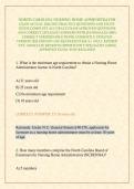 NORTH CAROLINA NURSING HOME ADMINISTRATOR EXAM ACTUAL 2026&sol;2027 PRACTICE QUESTIONS AND STUDY GUIDE COMPLETE ACCURATE EXAM APPROVED QUESTIONS AND CORRECT DETAILED ANSWERS WITH RATIONALES &lpar;100&percnt; CORRECT VERIFIED SOLUTIONS&rpar; CURRENTLY UPDATED VERSION 2026 EDIT