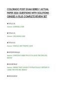 COLORADO POST EXAM SERIES 1 ACTUAL&NewLine;PAPER 2026 QUESTIONS WITH SOLUTIONS&NewLine;GRADED A PLUS COMPLETE REVIEW SET