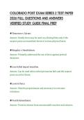 COLORADO POST EXAM SERIES 2 TEST PAPER&NewLine;2026 FULL QUESTIONS AND ANSWERS&NewLine;VERIFIED STUDY GUIDE FINAL PREP