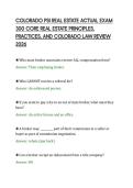 COLORADO PSI REAL ESTATE ACTUAL EXAM&NewLine;300 CORE REAL ESTATE PRINCIPLES&comma;&NewLine;PRACTICES&comma; AND COLORADO LAW REVIEW&NewLine;2026&NewLine;