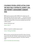 COLORADO PSI REAL ESTATE ACTUAL EXAM&NewLine;300 HIGH-YIELD CONTRACTS&comma; AGENCY LAW&comma;&NewLine;AND PROPERTY MANAGEMENT SUMMARY&NewLine;2026