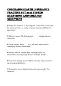 COLORADO HEALTH INSURANCE&NewLine;PRACTICE SET 2026 TESTED&NewLine;QUESTIONS AND CORRECT&NewLine;SOLUTIONS