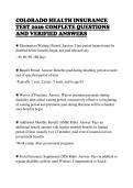 COLORADO HEALTH INSURANCE&NewLine;TEST 2026 COMPLETE QUESTIONS&NewLine;AND VERIFIED ANSWERS