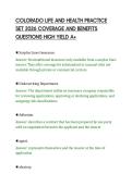 COLORADO LIFE AND HEALTH PRACTICE&NewLine;SET 2026 COVERAGE AND BENEFITS&NewLine;QUESTIONS HIGH YIELD A&plus;