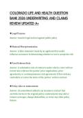 COLORADO LIFE AND HEALTH QUESTION&NewLine;BANK 2026 UNDERWRITING AND CLAIMS&NewLine;REVIEW UPDATED A&plus;