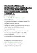 COLORADO LIFE HEALTH&NewLine;PROPERTY CASUALTY INSURANCE&NewLine;BUNDLE 2026 POLICY SCRIPT&NewLine;SOLVED QUESTIONS VERIFIED&NewLine;ANSWERS A&plus;