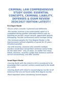 CRIMINAL LAW COMPREHENSIVE STUDY GUIDE&colon; ESSENTIAL CONCEPTS&comma; CRIMINAL LIABILITY&comma; DEFENSES & EXAM REVIEW 2026&sol;2027 EDITION LATEST&excl;&excl;