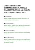 COM3705 INTERNATIONAL&NewLine;COMMUNICATION FINAL PORTFOLIO&NewLine;EXAM SCRIPT QUESTIONS AND ANSWERS&NewLine;2026 COMPLETE LEARNING GUIDE
