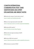 COM3705 INTERNATIONAL&NewLine;COMMUNICATION STUDY GUIDE&NewLine;QUESTION BANK 2026 EXPERT&NewLine;EXPLANATIONS AND INSIGHT NOTES