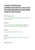 COM4806 ORGANISATIONAL&NewLine;COMMUNICATION RESEARCH 1 2026 ACTUAL&NewLine;TEST PAPER QUESTIONS SOLUTIONS VERIFIED&NewLine;COMPLETE STUDY PACKAGE