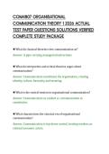 COM4807 ORGANISATIONAL&NewLine;COMMUNICATION THEORY 1 2026 ACTUAL&NewLine;TEST PAPER QUESTIONS SOLUTIONS VERIFIED&NewLine;COMPLETE STUDY PACKAG