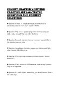 COMEDY CHAPTER 3 DRIVING&NewLine;PRACTICE SET 2026 TESTED&NewLine;QUESTIONS AND CORRECT&NewLine;SOLUTIONS