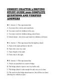 COMEDY CHAPTER 3 DRIVING&NewLine;STUDY GUIDE 2026 COMPLETE&NewLine;QUESTIONS AND VERIFIED&NewLine;ANSWERS