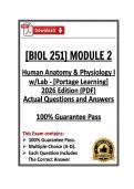 BIOL251&sol;BIOL 251 Human Anatomy & Physiology I w&sol;Lab Module 2 Exam &vert; Portage Learning &vert; 2026 Edition &lpar;PDF&rpar;